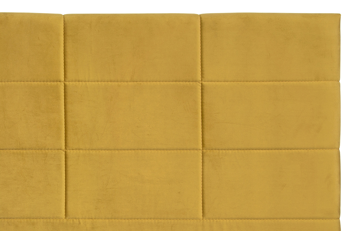 Cabecero moderno en terciopelo amarillo mostaza 160 cm ANATOLE