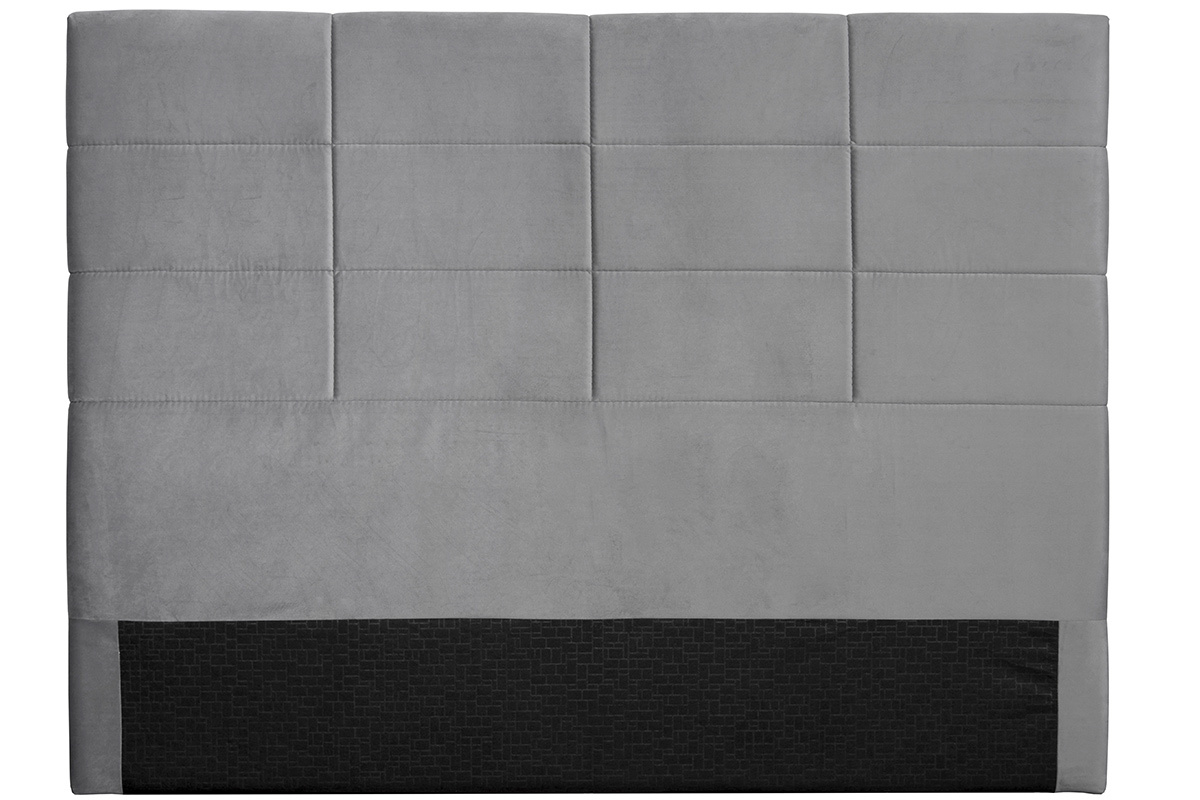 Cabecero moderno en terciopelo gris 160 cm ANATOLE