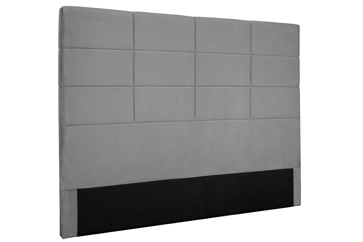 Cabecero moderno en terciopelo gris 160 cm ANATOLE