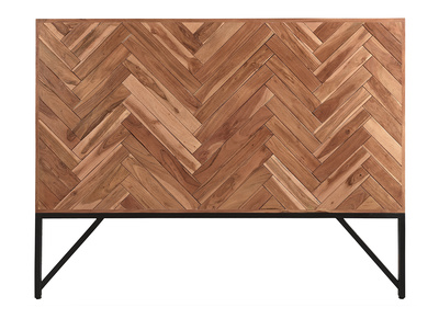 Cabecero motivo espiga en acacia y metal negro L165 cm STICK