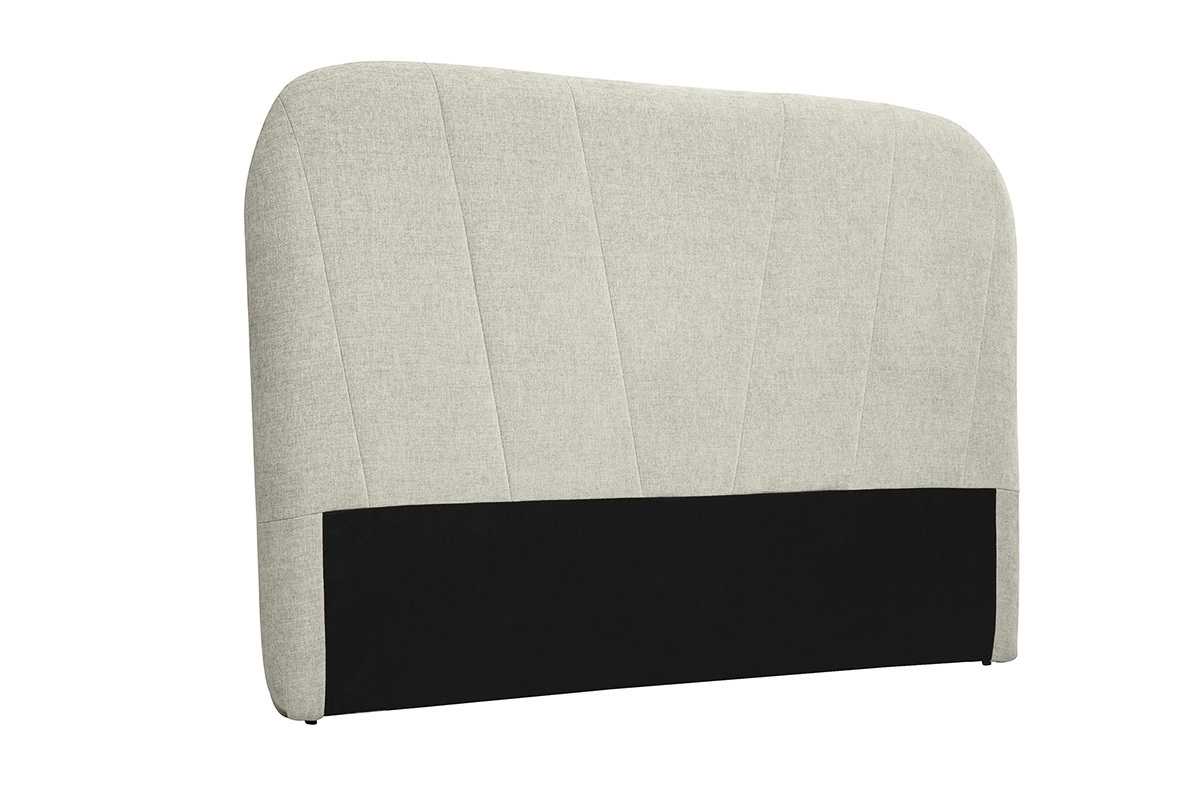 Cabecero tapizado de tela efecto terciopelo texturizado beige L169 cm ALANIS