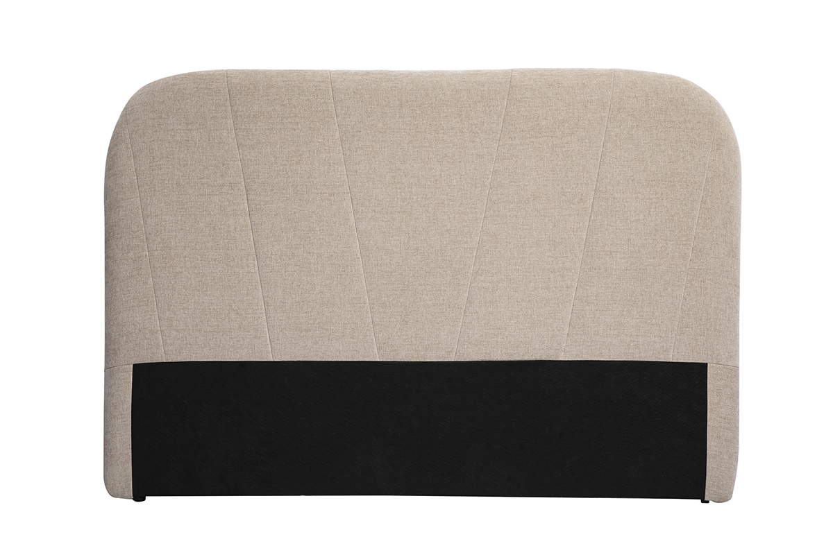 Cabecero tapizado de tela efecto terciopelo texturizado beige L169 cm ALANIS