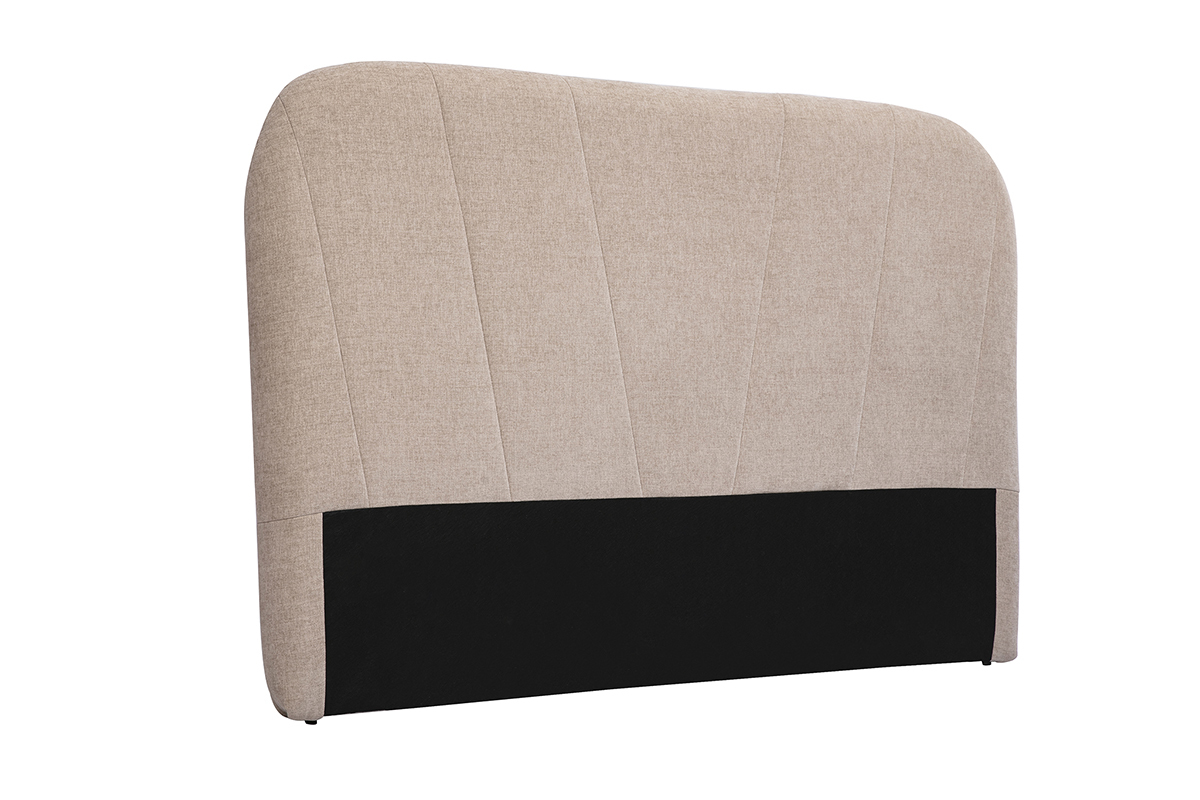 Cabecero tapizado de tela efecto terciopelo texturizado beige L169 cm ALANIS