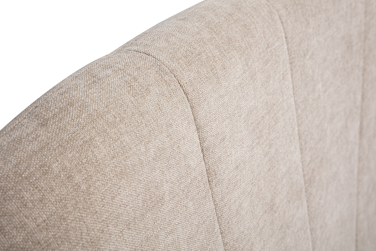 Cabecero tapizado de tela efecto terciopelo texturizado beige L169 cm ALANIS