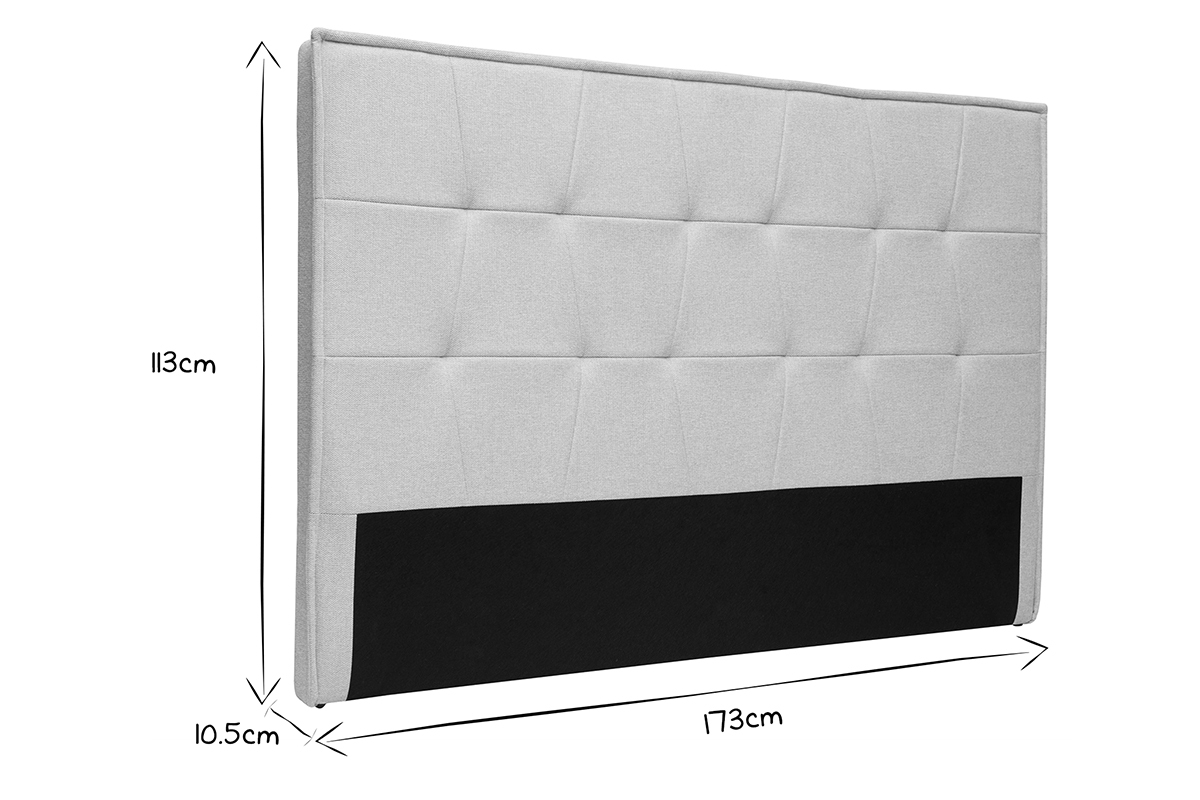 Cabecero tapizado en tela de efecto terciopelo beige L170 cm SUKA