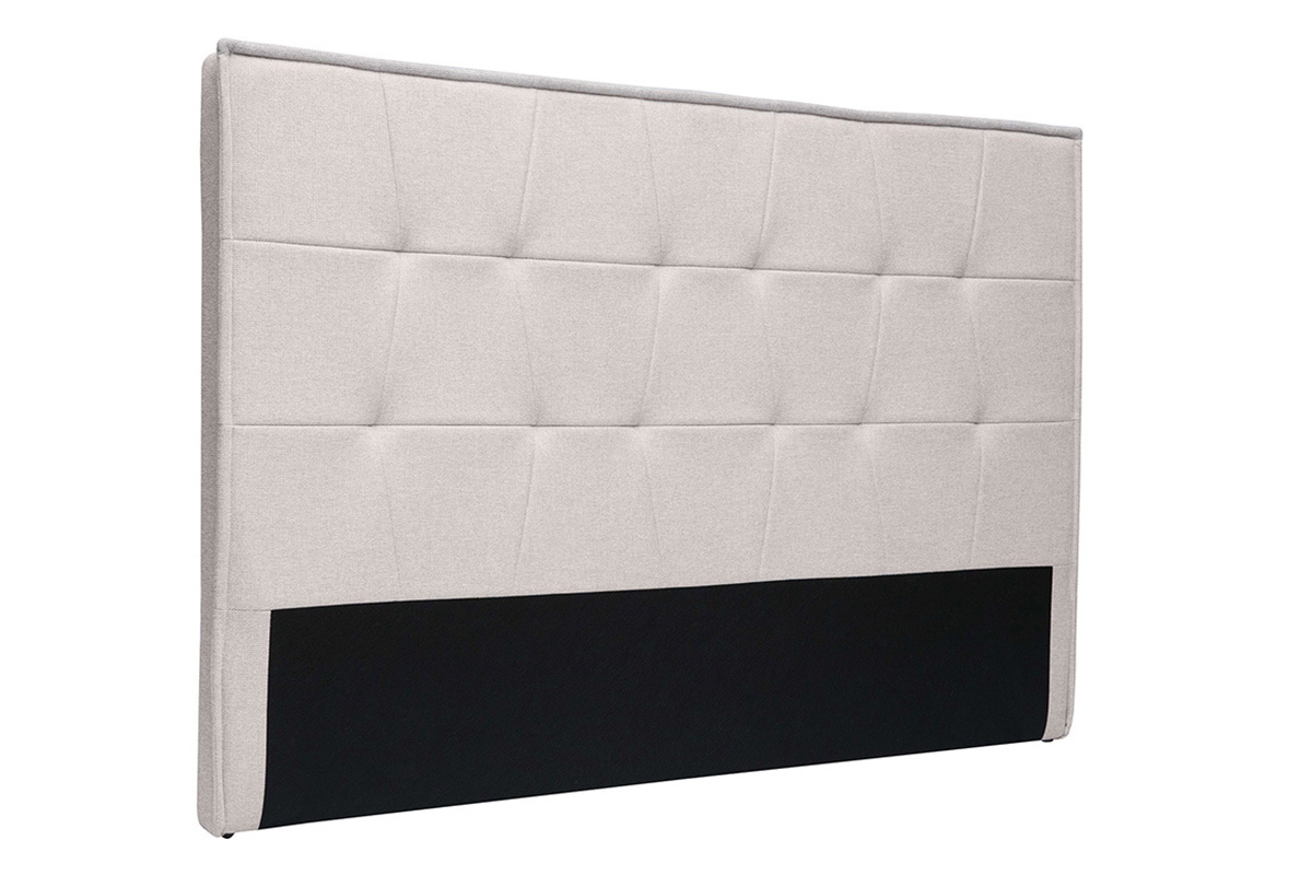 Cabecero tapizado en tela de efecto terciopelo beige L170 cm SUKA