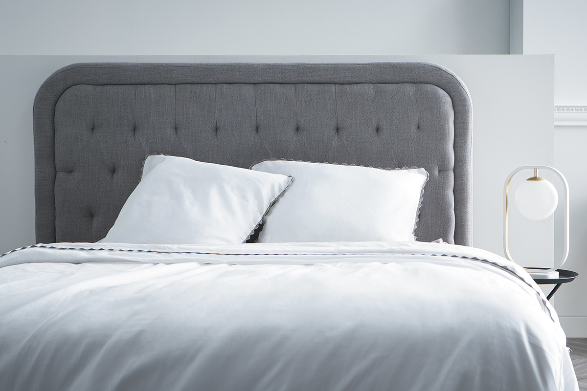 Cabecero tejido gris claro 160cm LOUIS