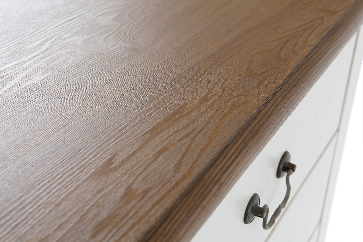 Cajonera barroca madera blanco marfil 5 cajones GUSTAVE