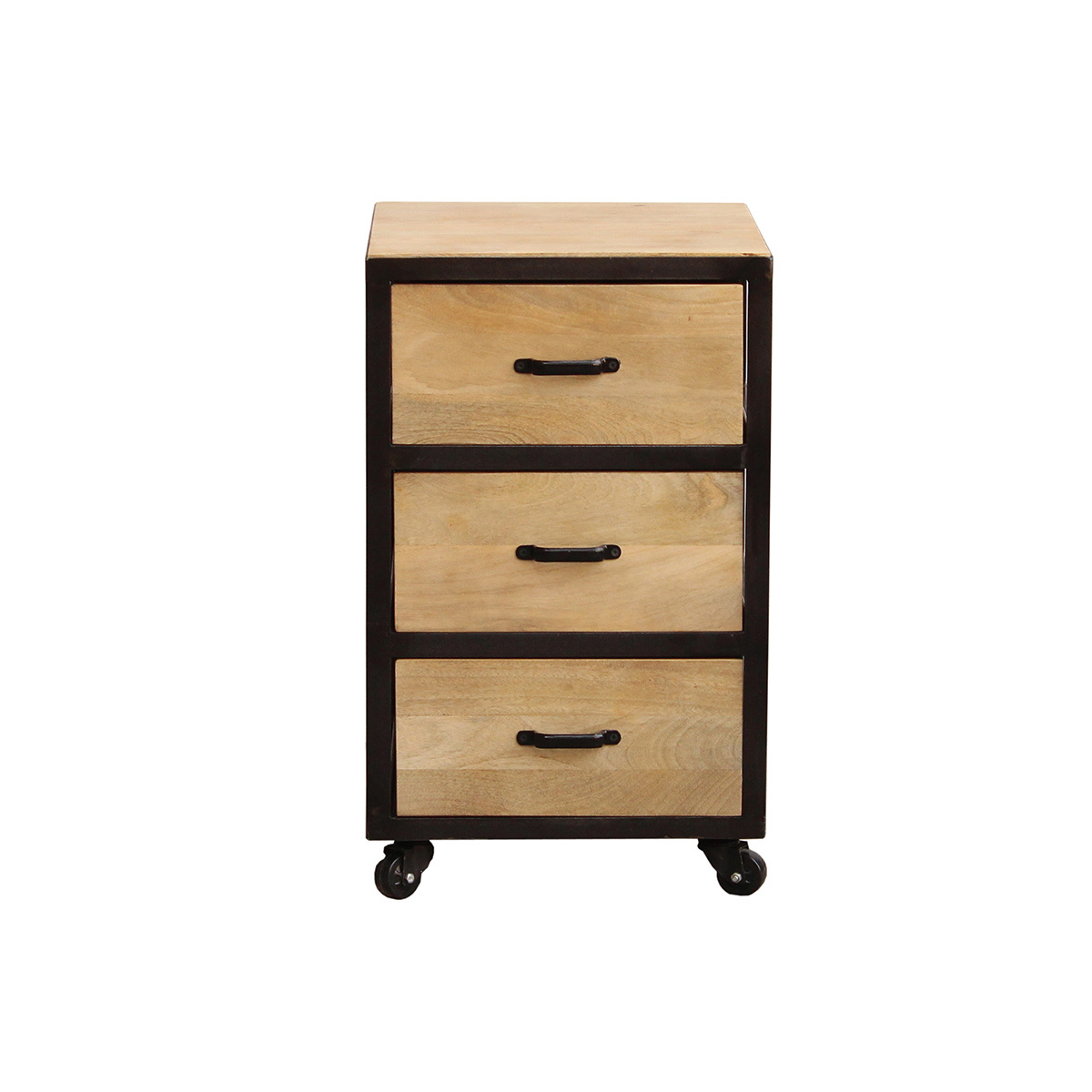 Cajonera de escritorio industrial madera maciza INDUSTRIA