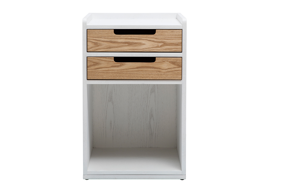 Cajonera de escritorio nrdico blanco y madera OPUS