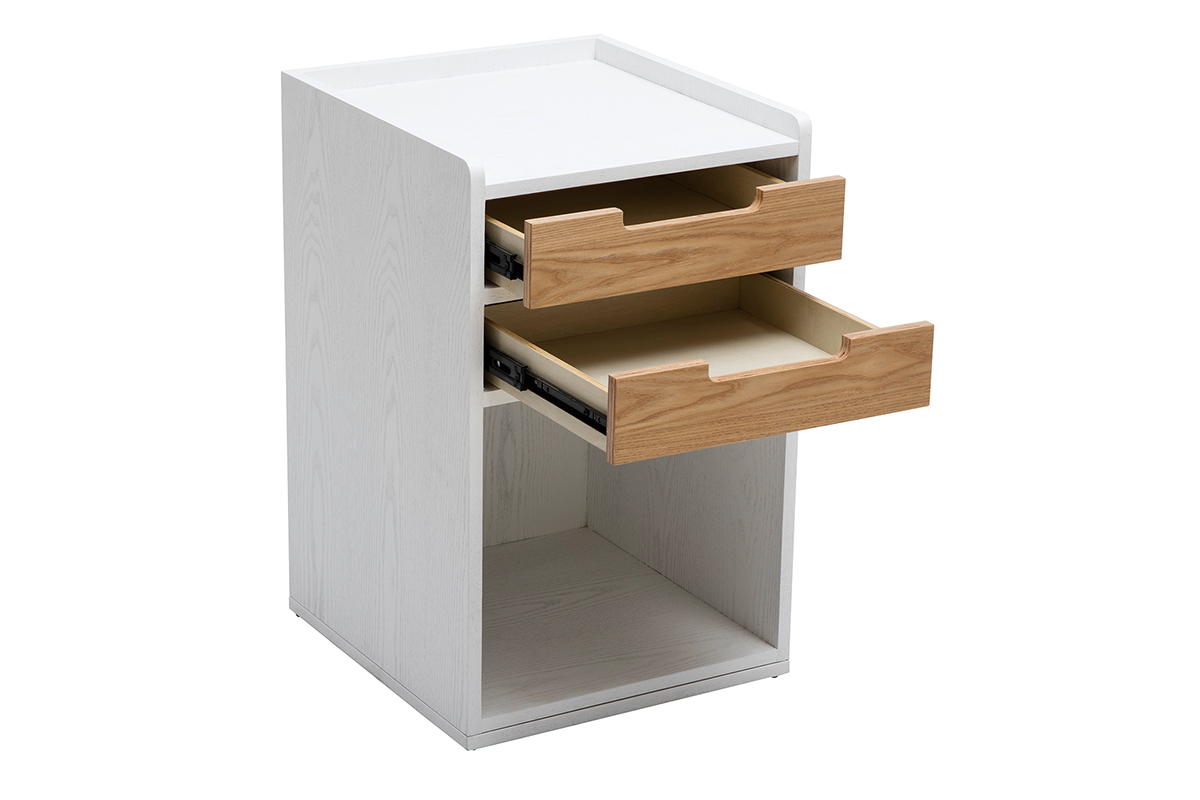Cajonera de escritorio nrdico blanco y madera OPUS