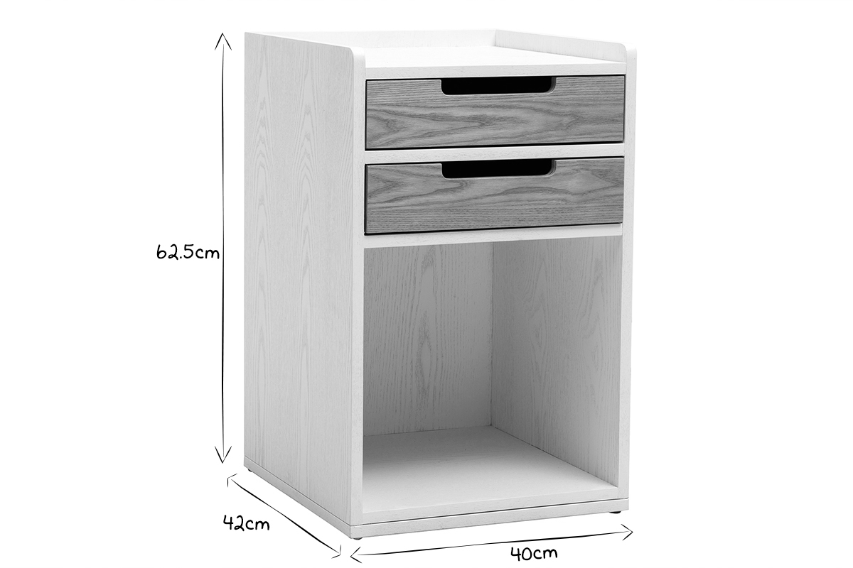 Cajonera de escritorio nrdico blanco y madera OPUS