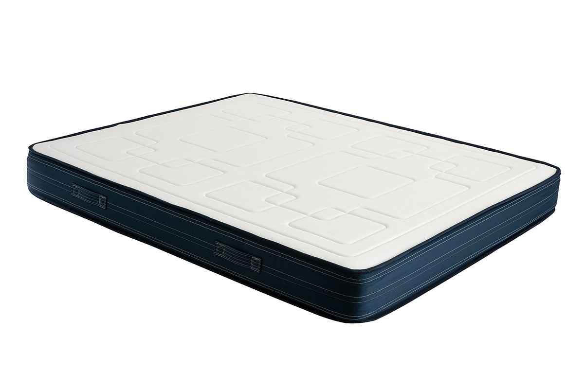Cama 140נ200cm con somier tapizado y colchn viscoelstico BENJI