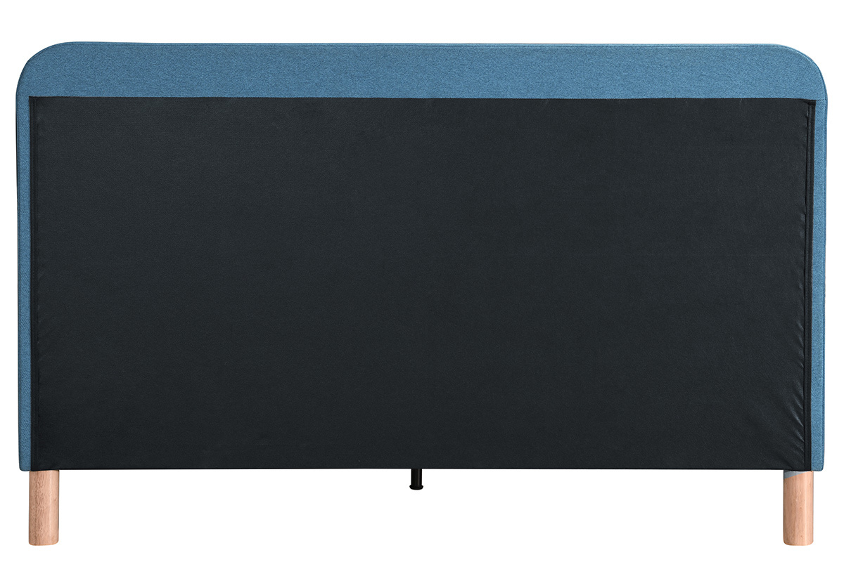 Cama 160 x 200 cm capiton en tejido azul petrleo ORLANE
