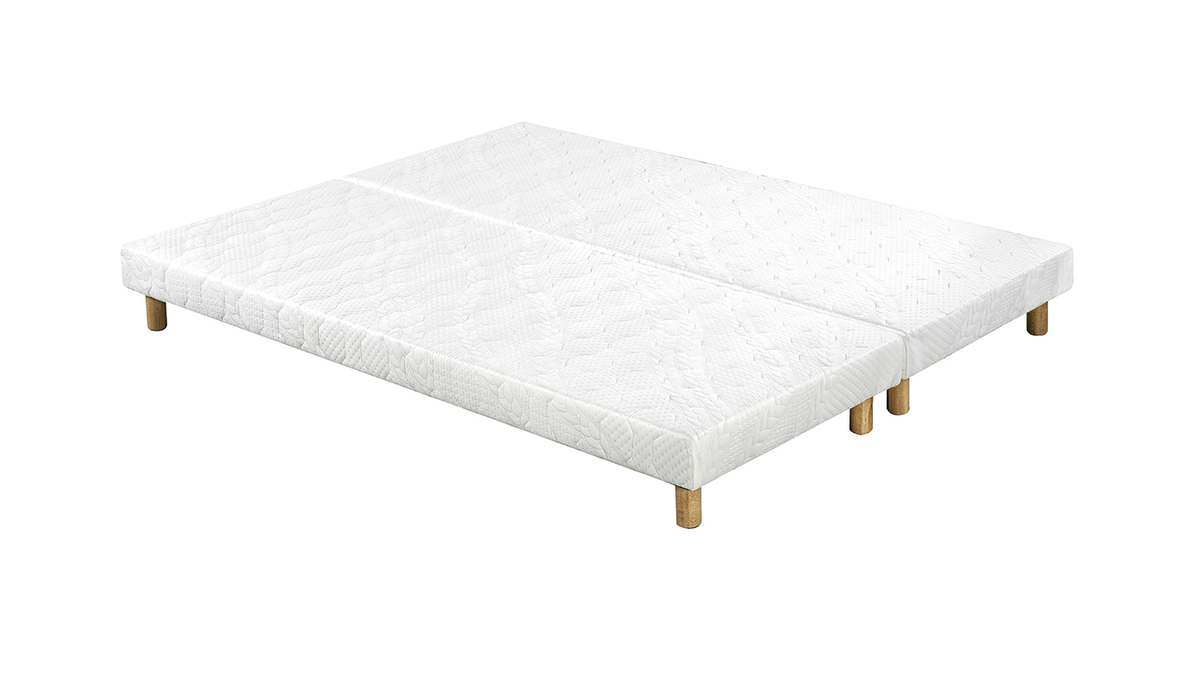 Cama 160נ200cm con somieres tapizados y colchn viscoelstico BENJI