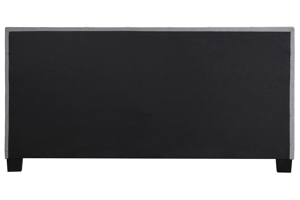 Cama 180 x 200 tela gris acolchada MARQUISE