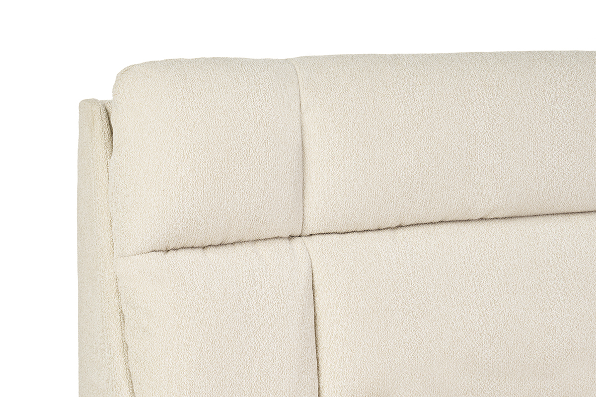 Cama 2 plazas 160x200 cm en tela texturizada beige HONO