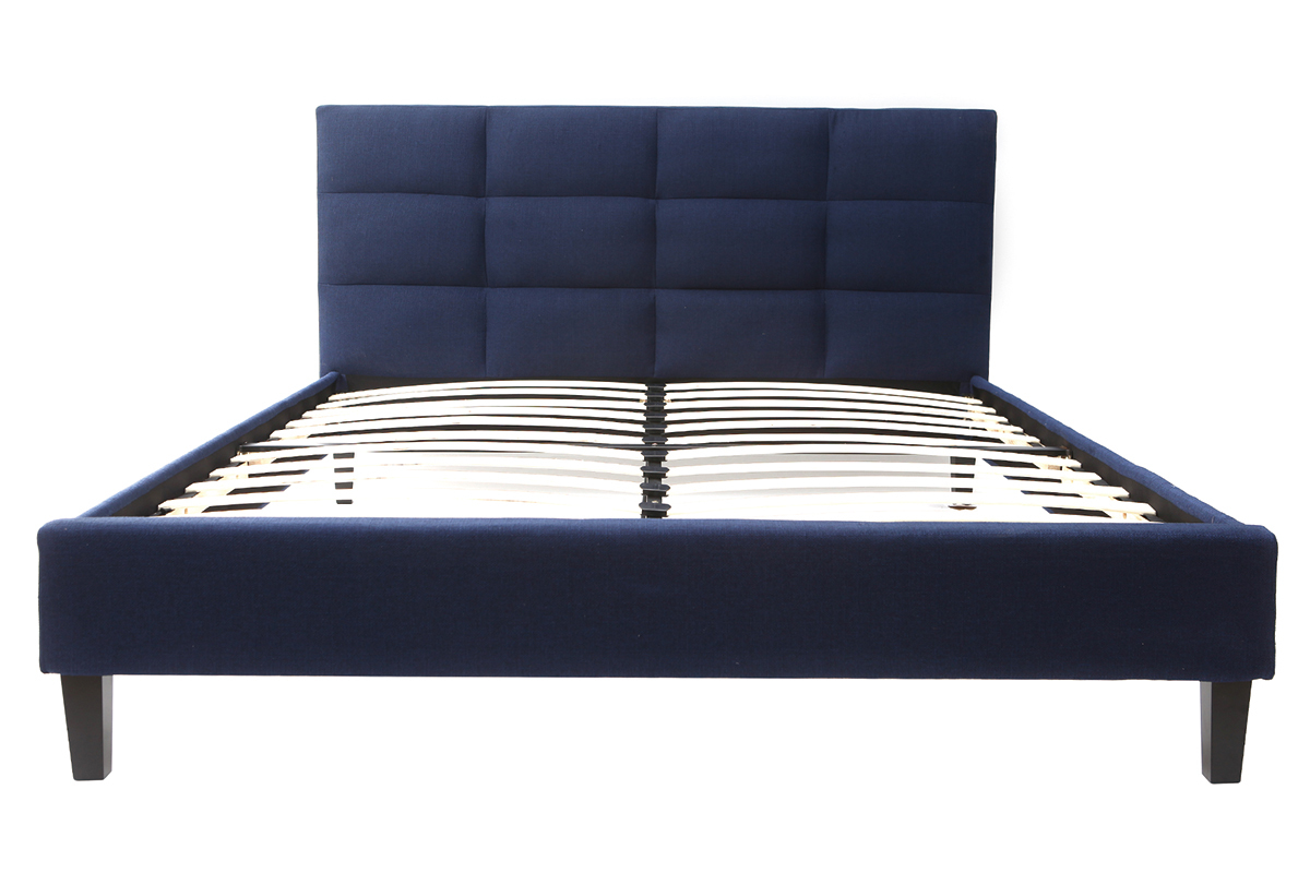 Cama adulto 140x200 cm azul oscuro EMERY