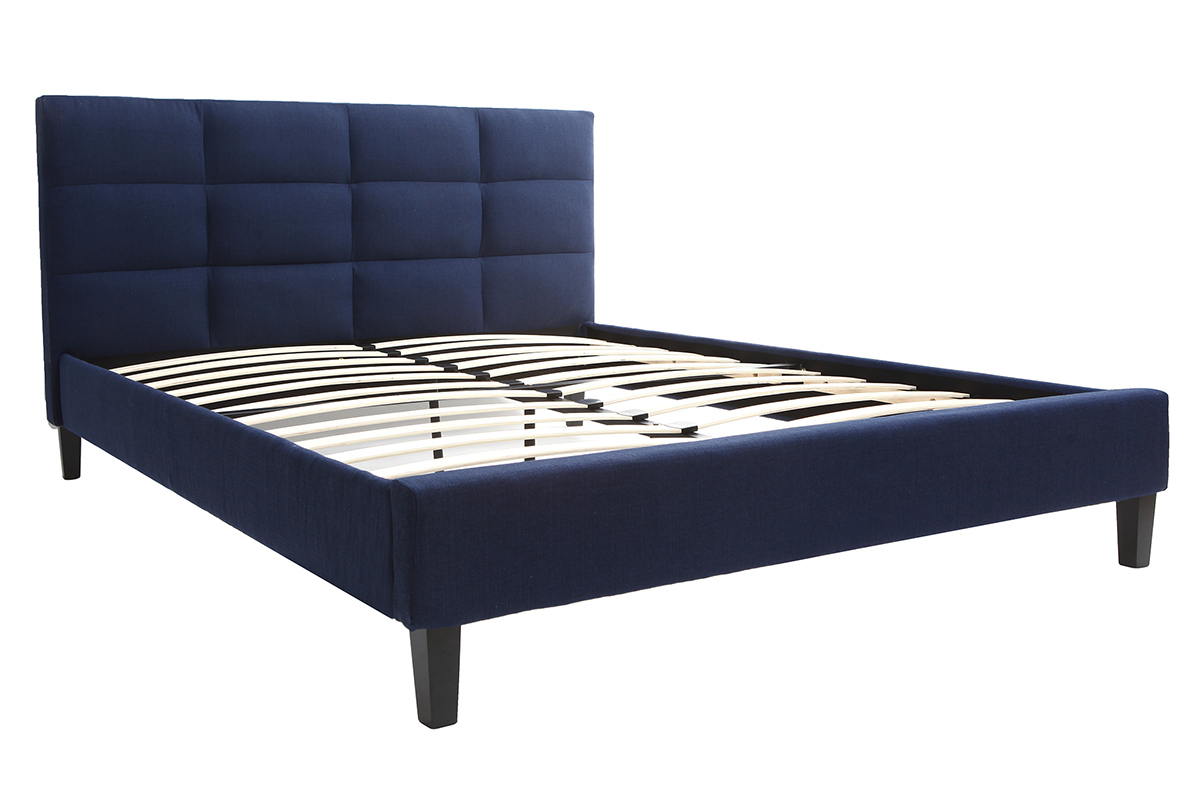 Cama adulto 140x200 cm azul oscuro EMERY