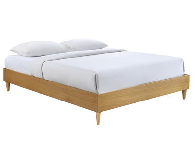 Cama adulto 160 x 200 cm con somier acabado madera clara AYO