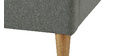 Cama adulto 160 x 200 cm con somier en tejido gris claro AYO