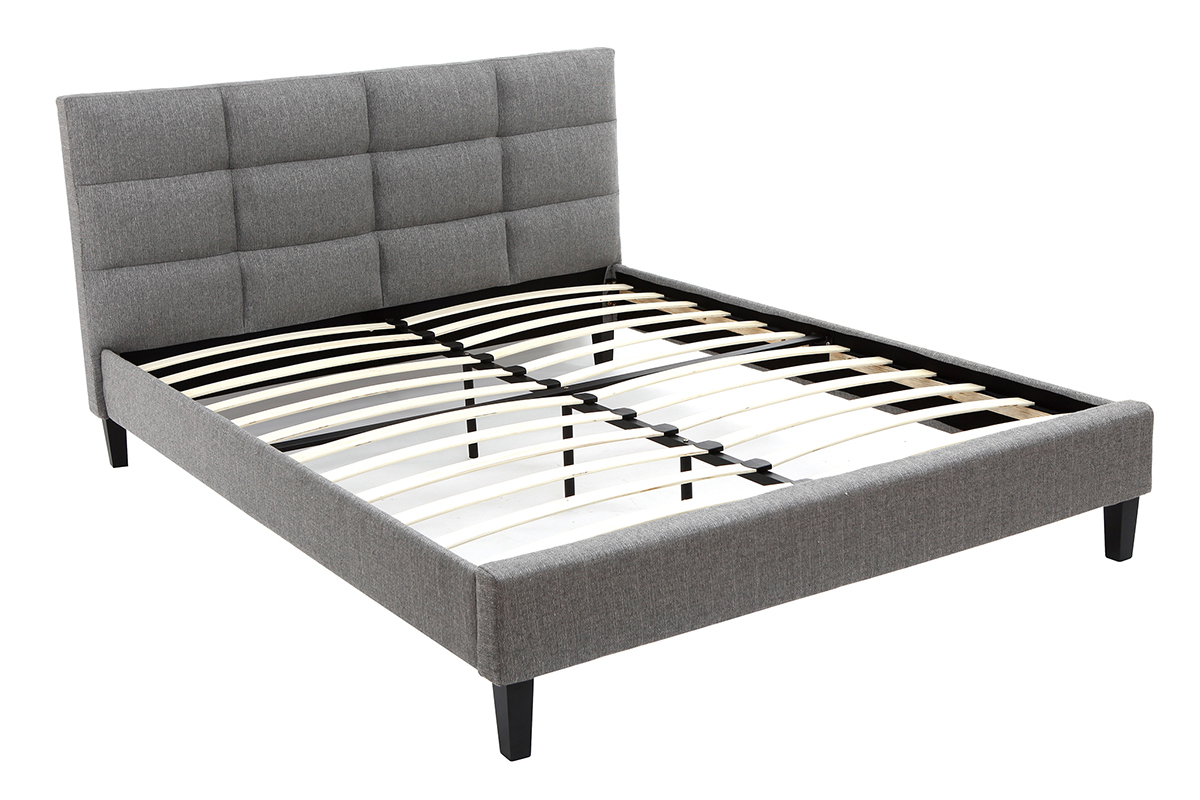 Cama adulto 160x200 cm gris claro EMERY
