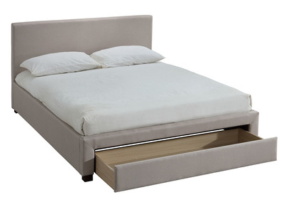 Cama adulto 160x200cm tejido gris con caj&oacute;n TULLY