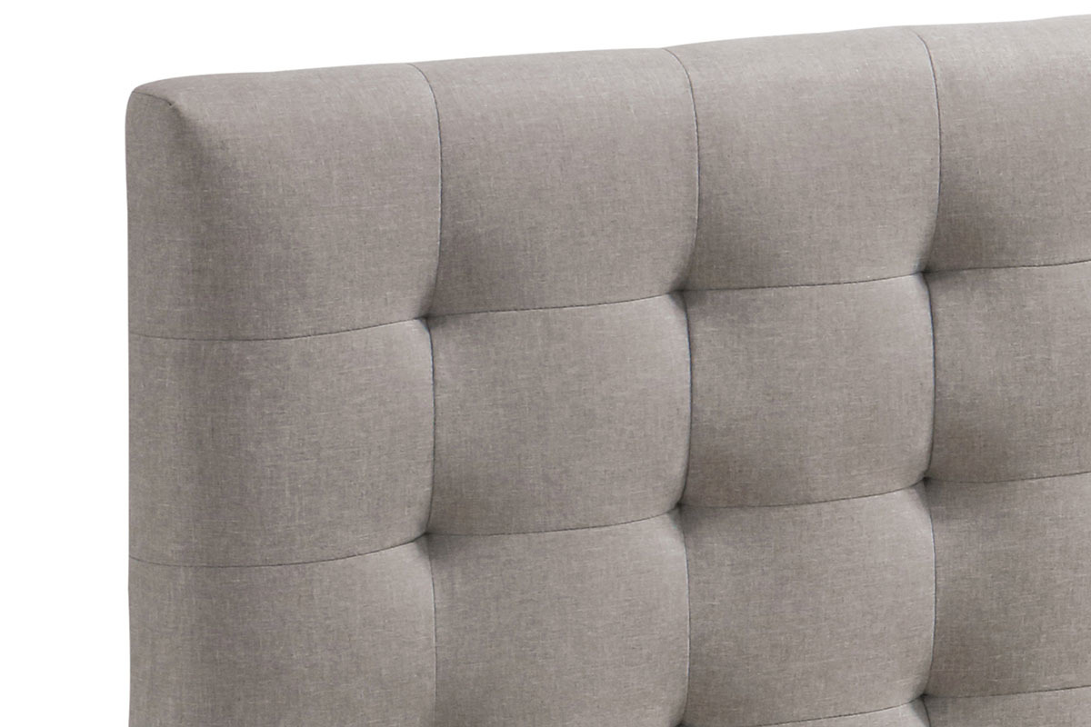 Cama adulto escandinavo madera y tejido beige 140 x 200cm LYNN