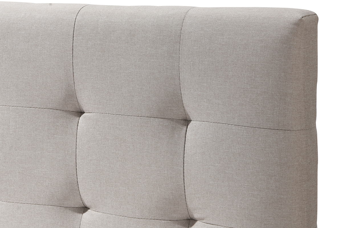 Cama adulto estilo nrdico madera y tejido beige 160 x 200cm LYNN