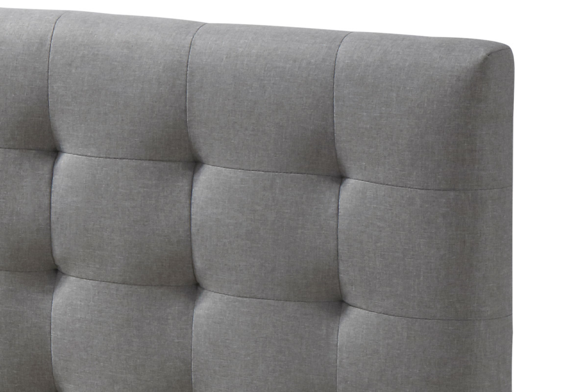 Cama adulto estilo nrdico madera y tejido gris 160 x 200cm LYNN