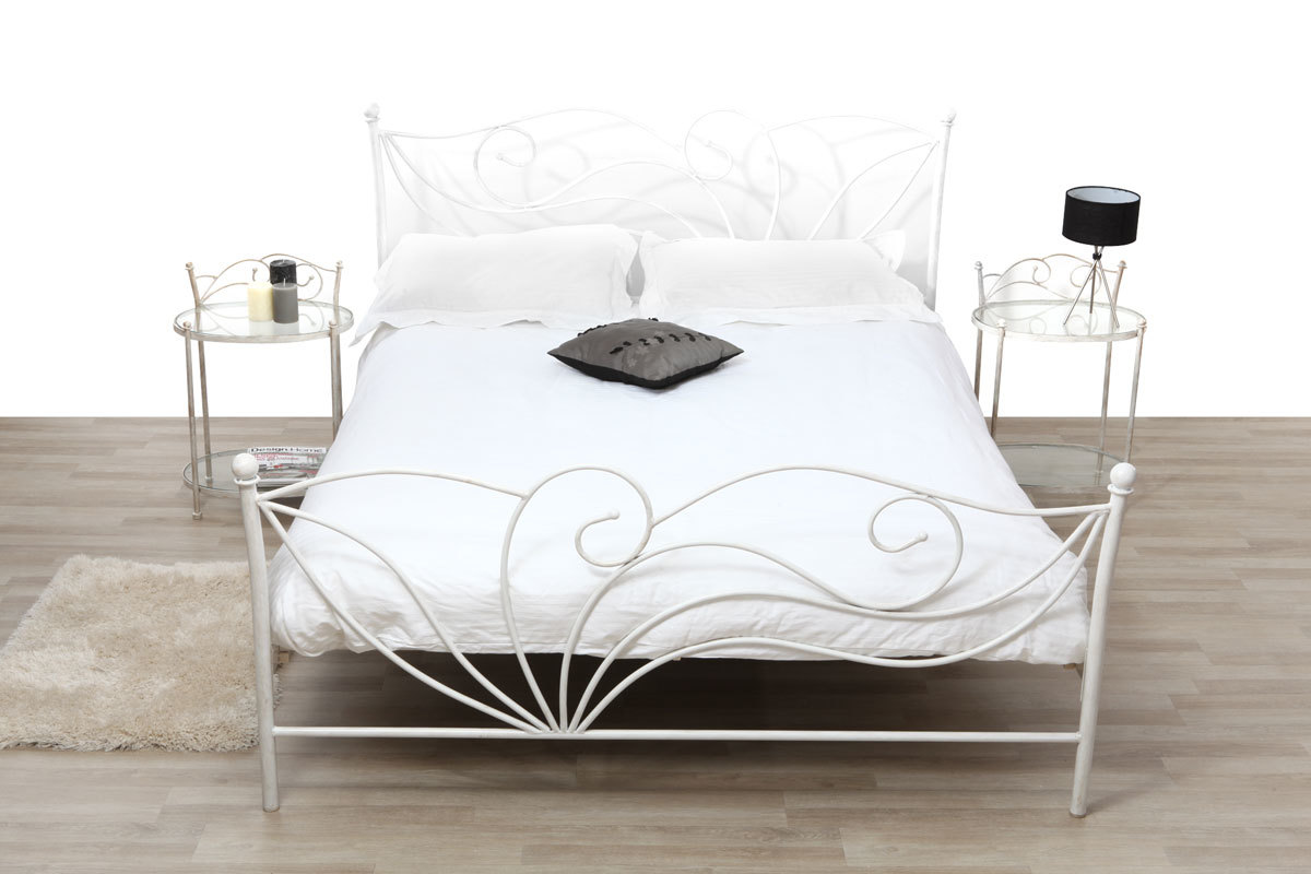 Cama barroca blanca 160x200 VENEZIA