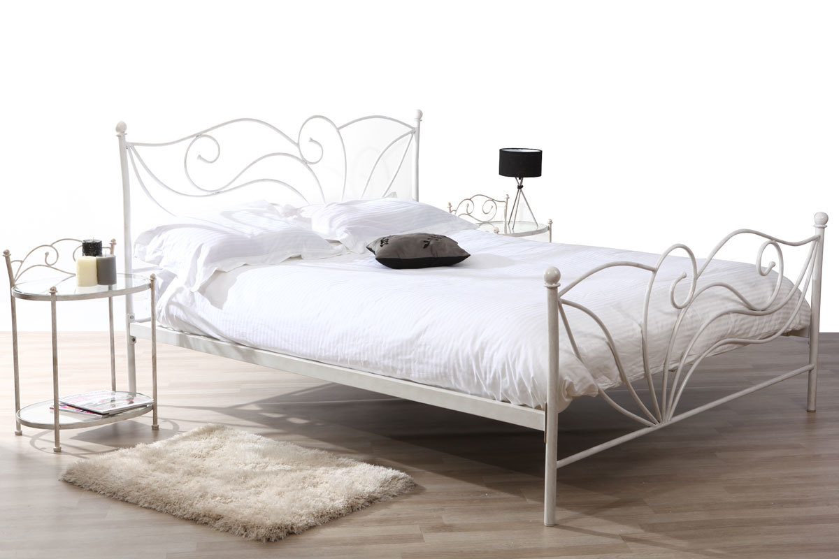 Cama barroca blanca 160x200 VENEZIA