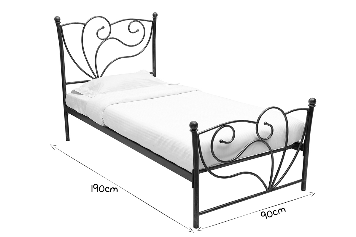 Cama barroca negra 90x190 VENEZIA