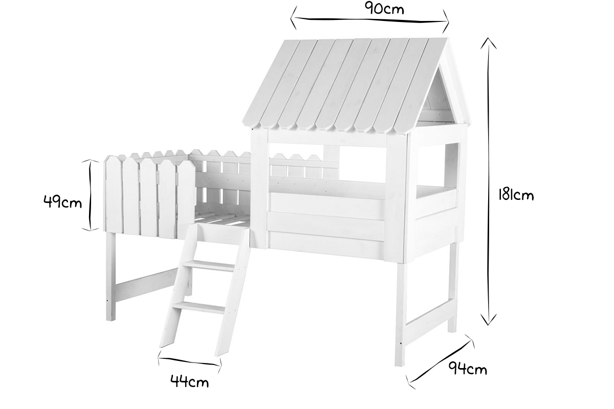 Cama cabaa infantil blanca LITTLE HOUSE