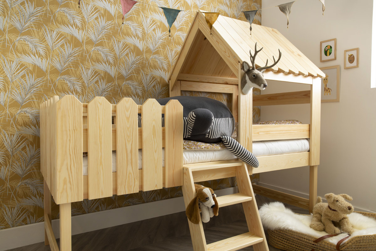 Cama cabaa infantil blanca LITTLE HOUSE