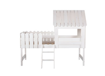 Cama cabaña infantil blanca LITTLE HOUSE - Cama cabaña infantil blanca LITTLE HOUSE