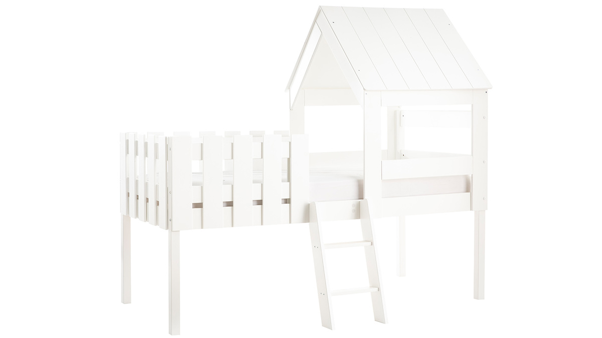 Cama cabaa infantil con somier de madera blanca - NESTY HOUSE