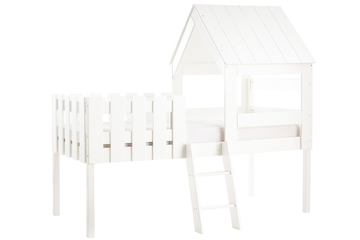 Cama cabaa infantil con somier de madera blanca - NESTY HOUSE