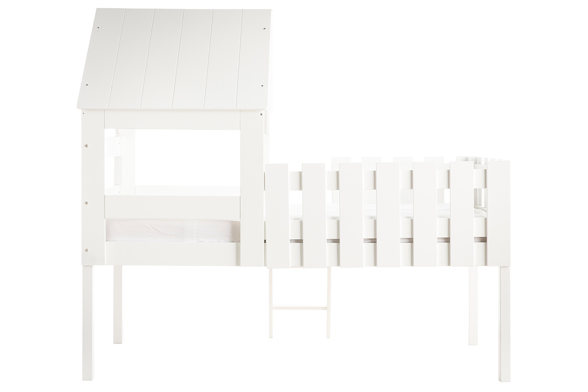 Cama cabaa infantil con somier de madera blanca - NESTY HOUSE