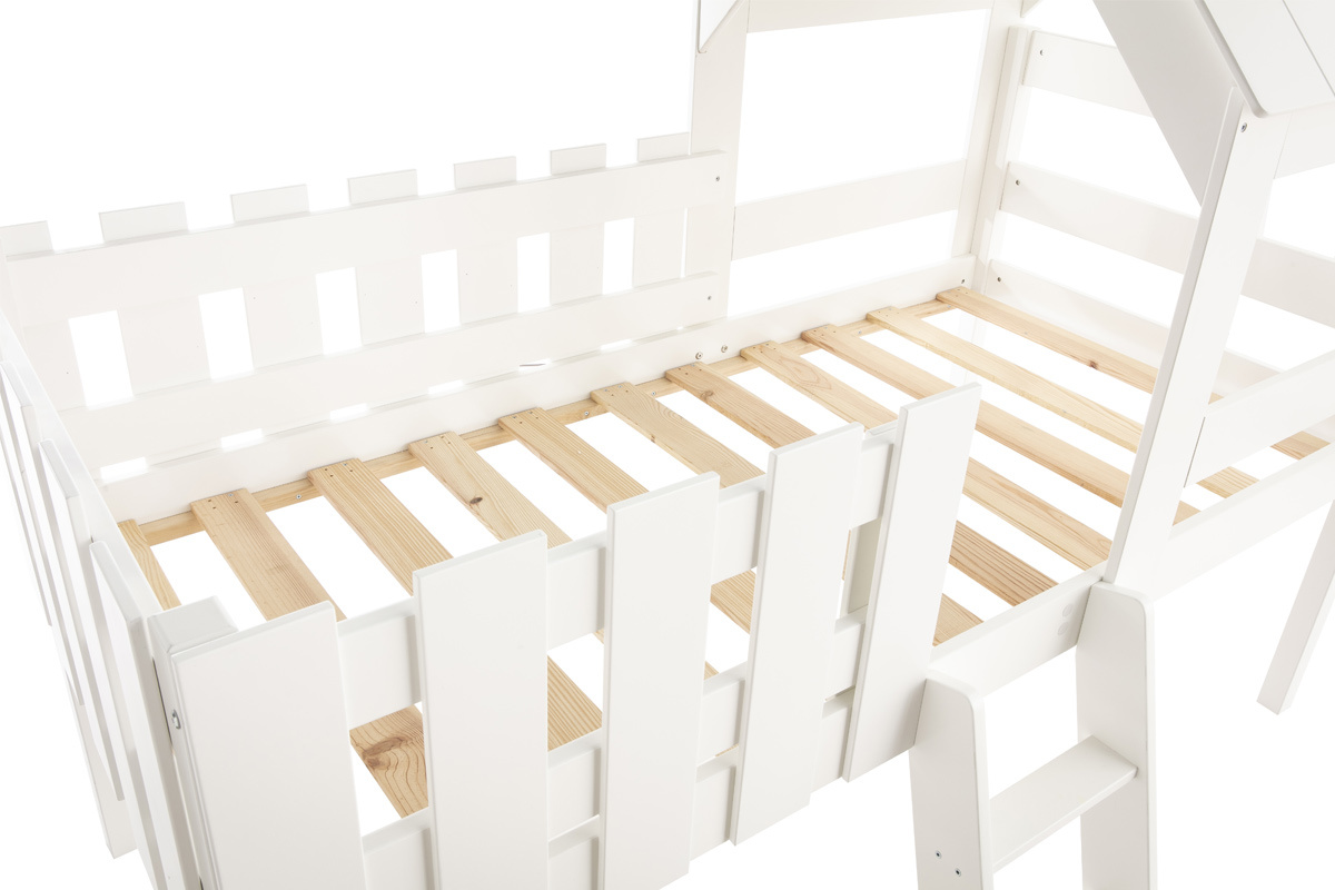 Cama cabaa infantil con somier de madera blanca - NESTY HOUSE