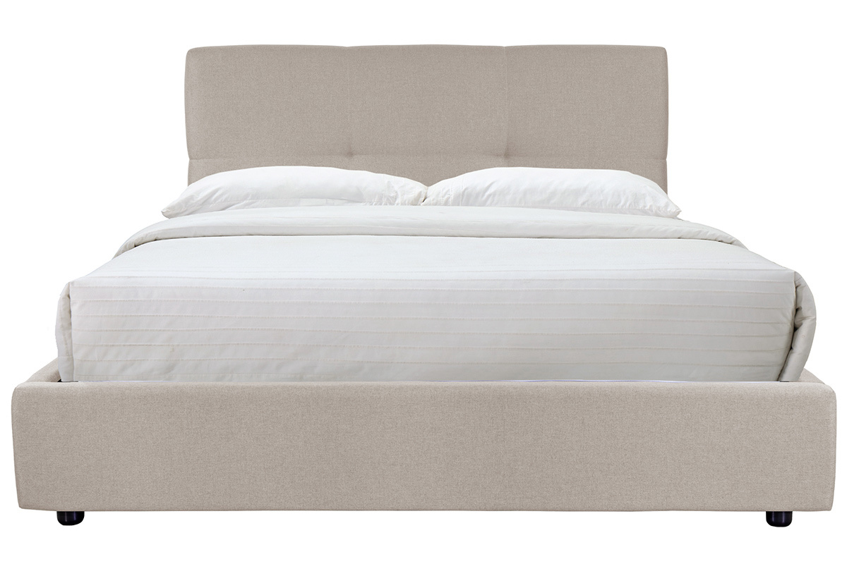 Cama canap 160x200 cm en tejido beige SOGNO