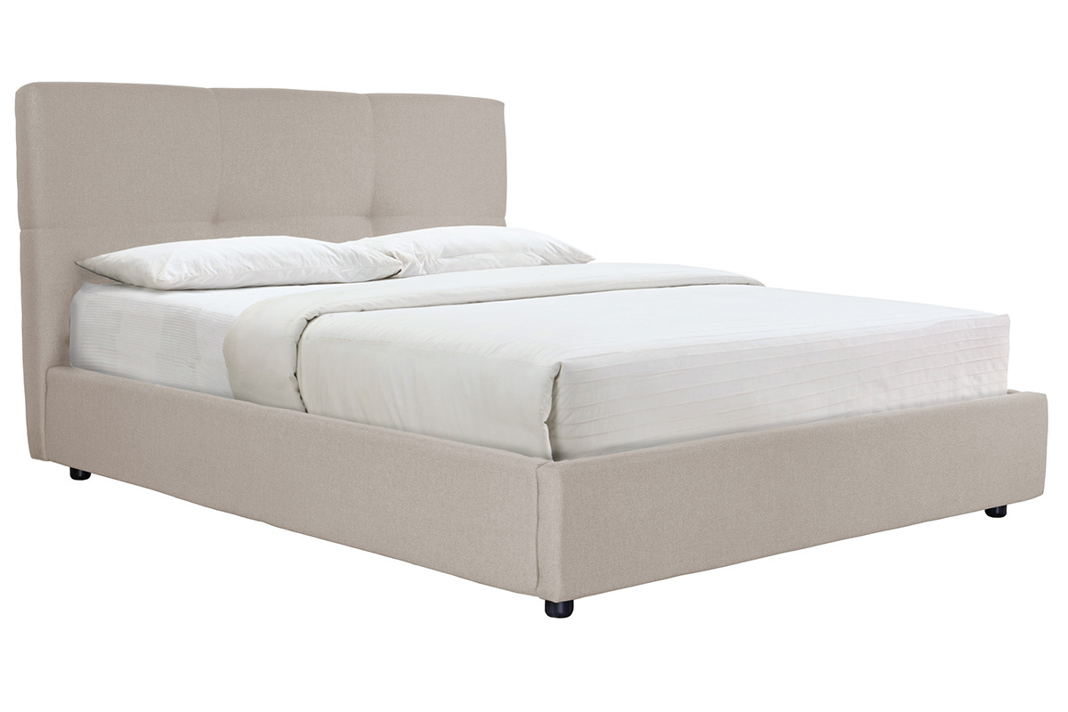 Cama canap 160x200 cm en tejido beige SOGNO
