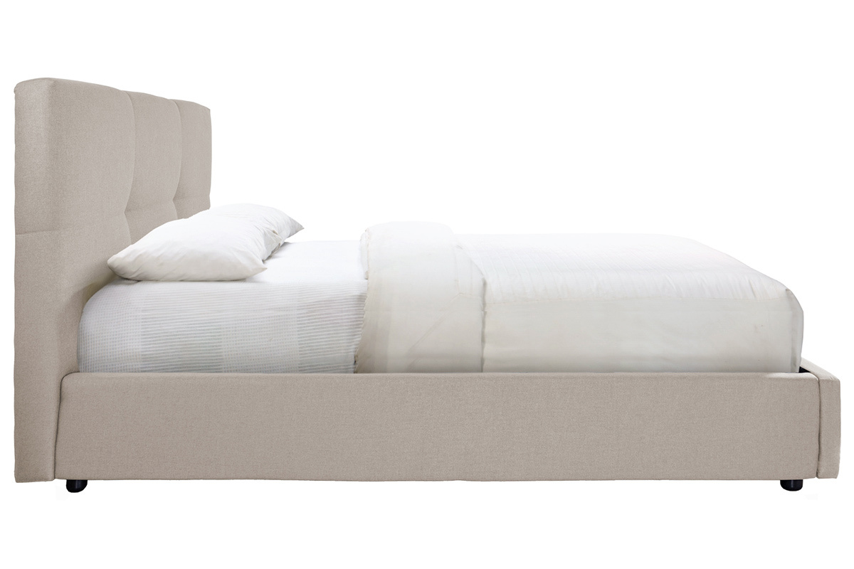 Cama canap 160x200 cm en tejido beige SOGNO