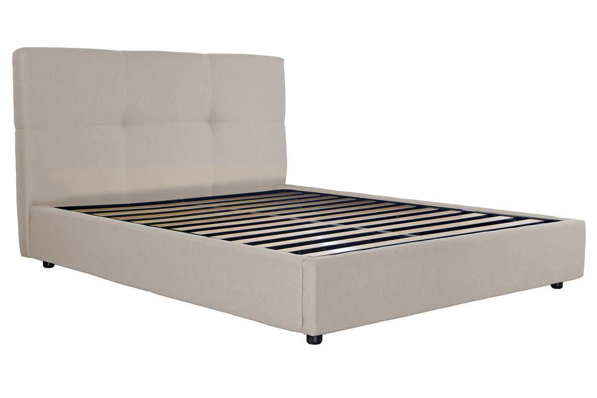 Cama canap 160x200 cm en tejido beige SOGNO