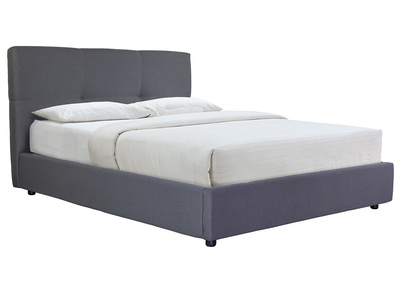 Cama canapé 160x200 cm en tejido gris claro SOGNO - Cama canapé 160x200 cm en tejido gris claro SOGNO