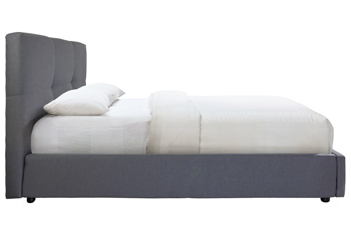 Cama canap 160x200 cm en tejido gris SOGNO