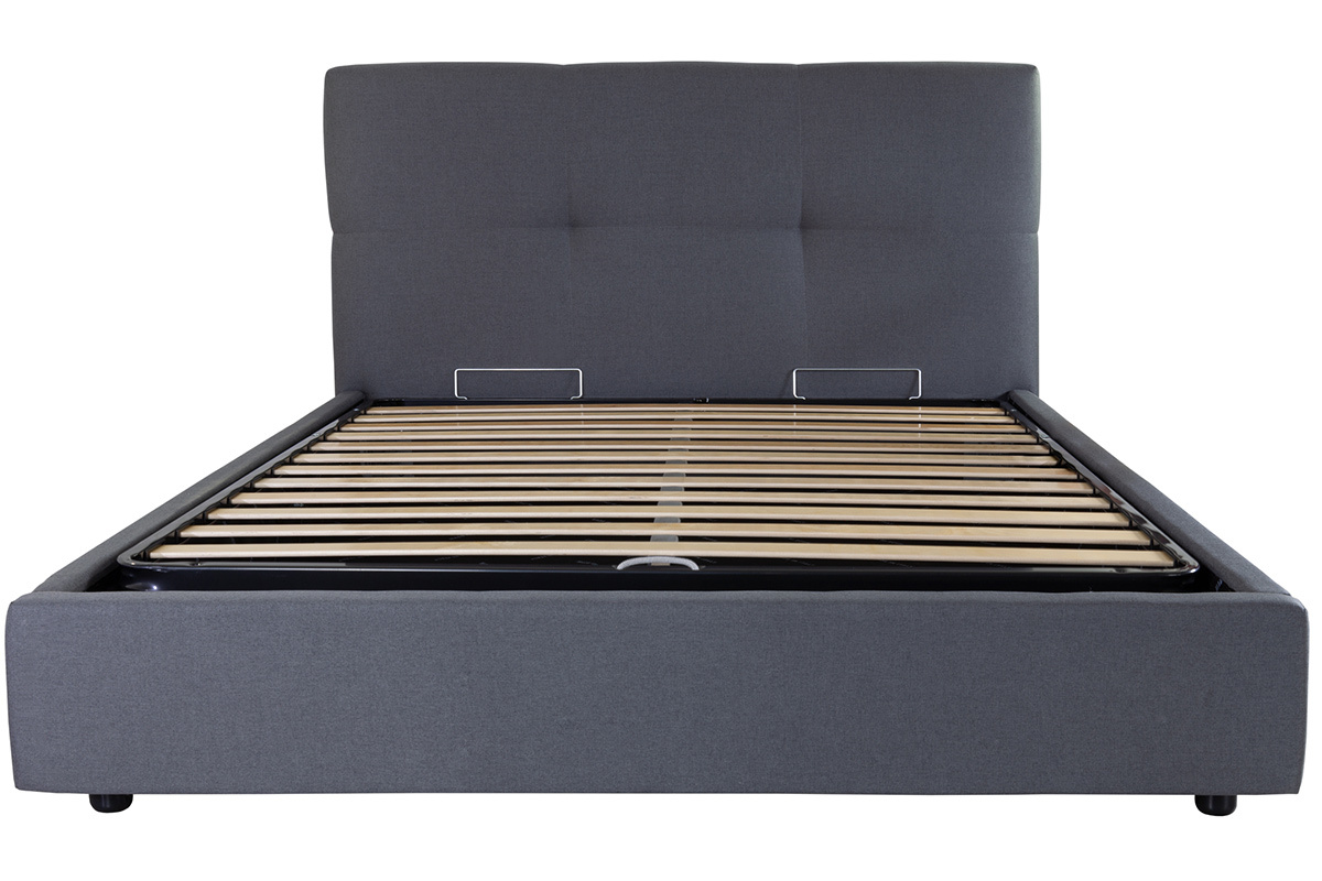 Cama canap 160x200 cm en tejido gris SOGNO