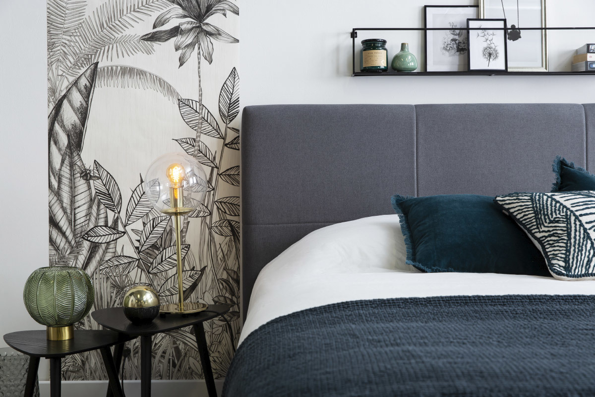 Cama canap 160x200 cm en tejido gris SOGNO