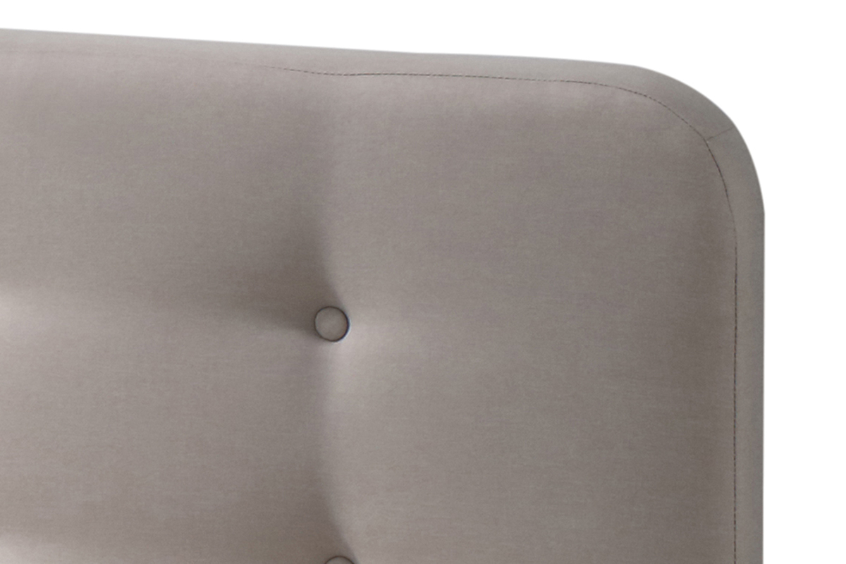 Cama capiton tejido beige 160 x 200cm HOLSEN