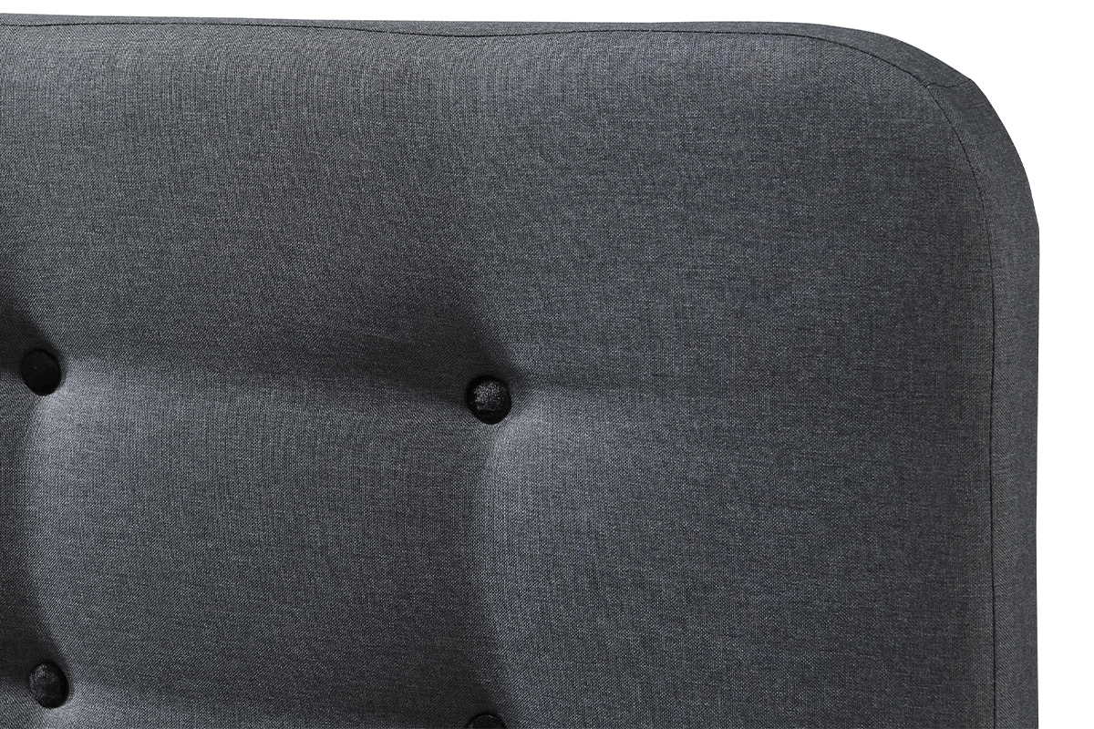 Cama capiton tejido gris oscuro 160 x 200cm HOLSEN